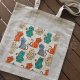 Printed semi-linen shopping bag "Cats"